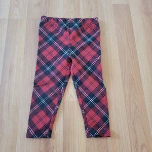 Ralph Lauren Plaid Red and Black Leggings Size 18M